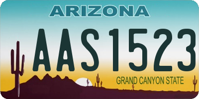 AZ license plate AAS1523