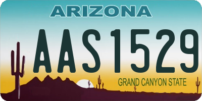 AZ license plate AAS1529