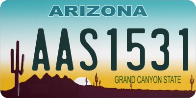 AZ license plate AAS1531