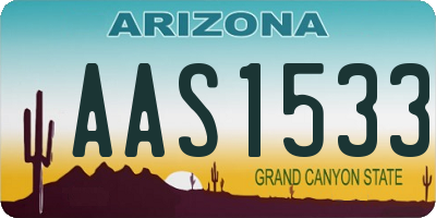 AZ license plate AAS1533