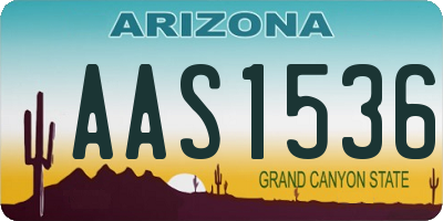 AZ license plate AAS1536