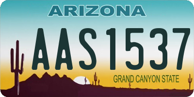 AZ license plate AAS1537