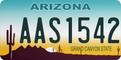 AZ license plate AAS1542