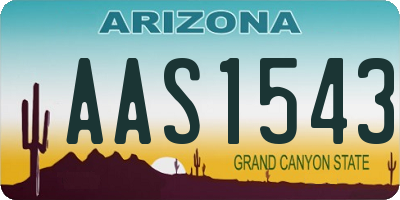 AZ license plate AAS1543