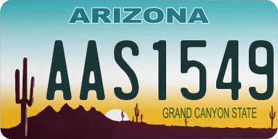 AZ license plate AAS1549