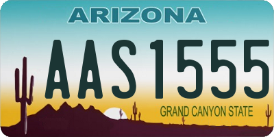AZ license plate AAS1555