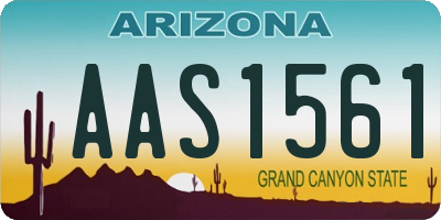 AZ license plate AAS1561