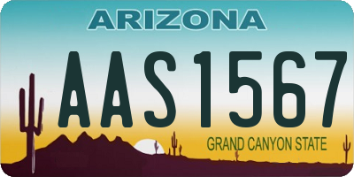 AZ license plate AAS1567