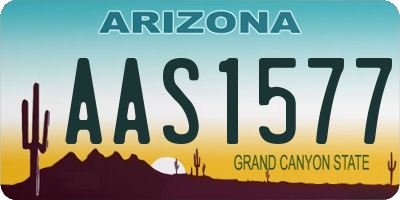 AZ license plate AAS1577