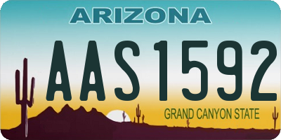 AZ license plate AAS1592