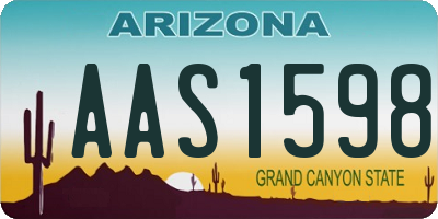 AZ license plate AAS1598