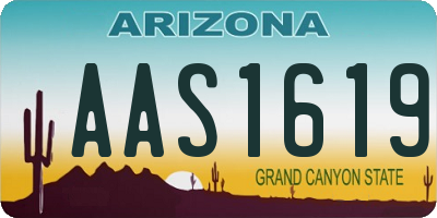 AZ license plate AAS1619