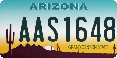 AZ license plate AAS1648