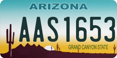 AZ license plate AAS1653
