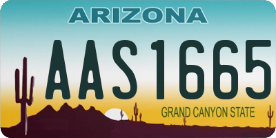 AZ license plate AAS1665