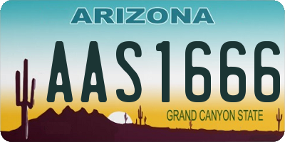 AZ license plate AAS1666