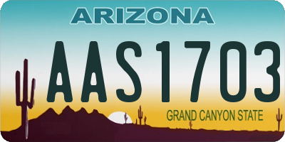 AZ license plate AAS1703