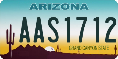 AZ license plate AAS1712