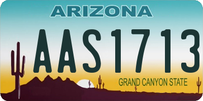 AZ license plate AAS1713