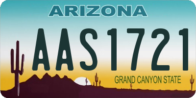 AZ license plate AAS1721