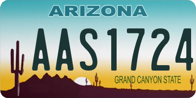 AZ license plate AAS1724