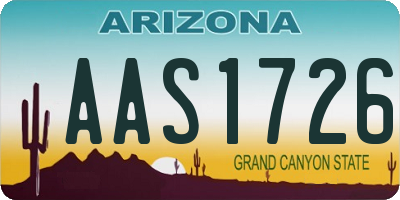 AZ license plate AAS1726