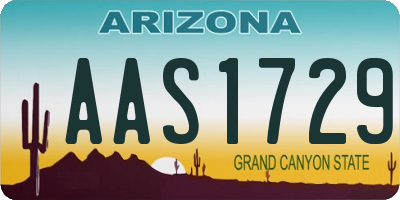 AZ license plate AAS1729