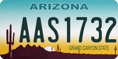 AZ license plate AAS1732
