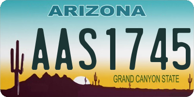 AZ license plate AAS1745