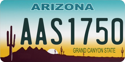 AZ license plate AAS1750