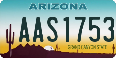AZ license plate AAS1753