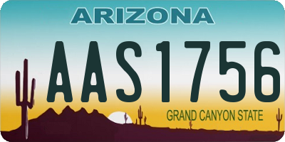 AZ license plate AAS1756