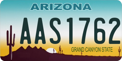 AZ license plate AAS1762