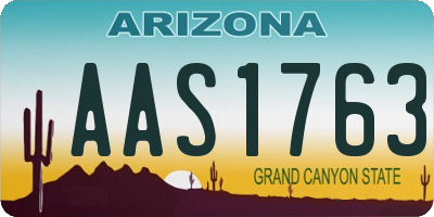 AZ license plate AAS1763