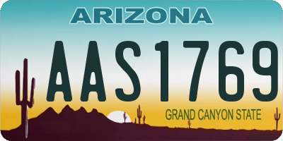 AZ license plate AAS1769