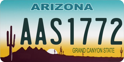 AZ license plate AAS1772