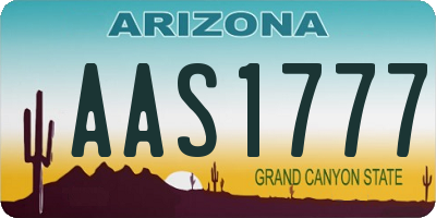 AZ license plate AAS1777