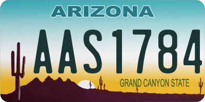 AZ license plate AAS1784