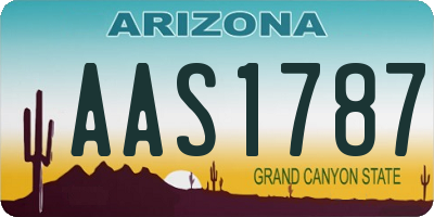 AZ license plate AAS1787