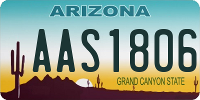 AZ license plate AAS1806