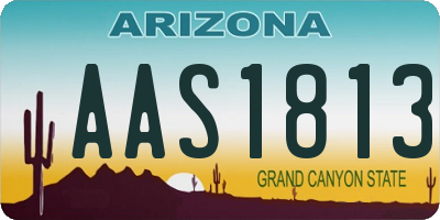 AZ license plate AAS1813
