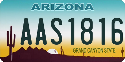 AZ license plate AAS1816