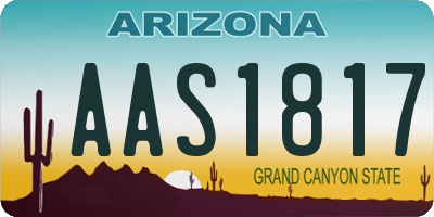 AZ license plate AAS1817