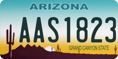 AZ license plate AAS1823