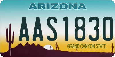 AZ license plate AAS1830