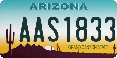 AZ license plate AAS1833