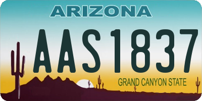 AZ license plate AAS1837