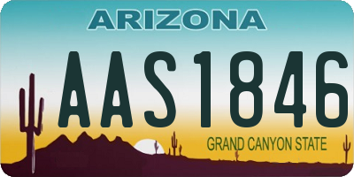 AZ license plate AAS1846