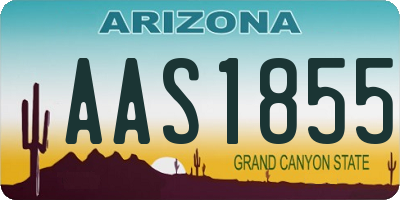 AZ license plate AAS1855