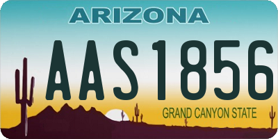 AZ license plate AAS1856